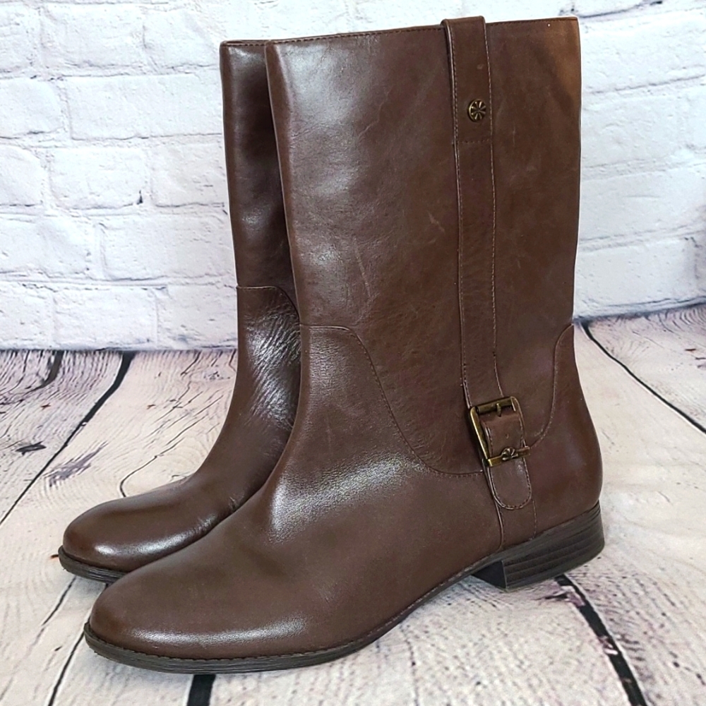 Isaac Mizrahi NY brown leather boots, 9.5, EUC